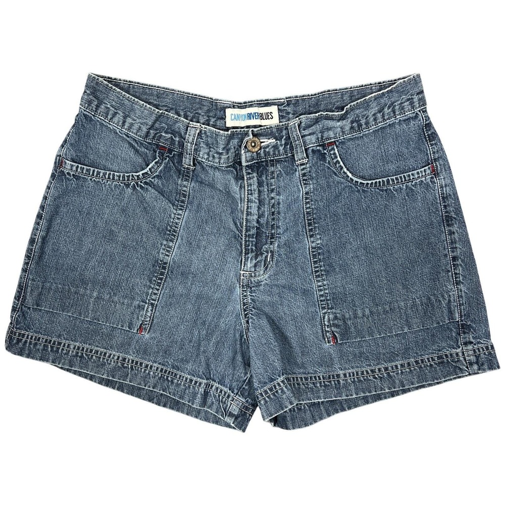 Canyon River Blues Jean Shorts Juniors Sz 9 (30x3.5) Blue Pouch Pockets 90s/Y2K‎